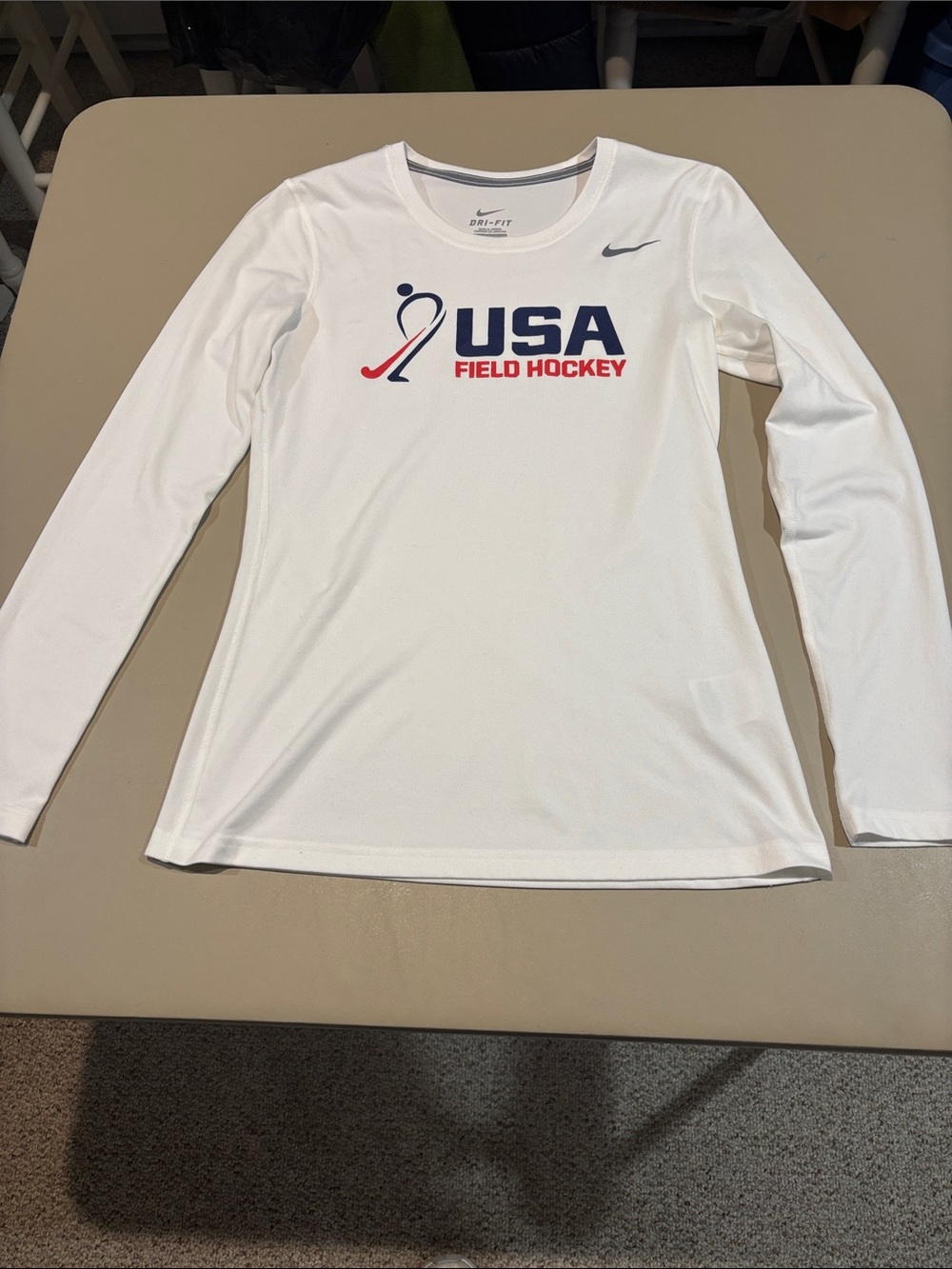 Nike USA Field Hockey White Dri-FIT Top Size Small